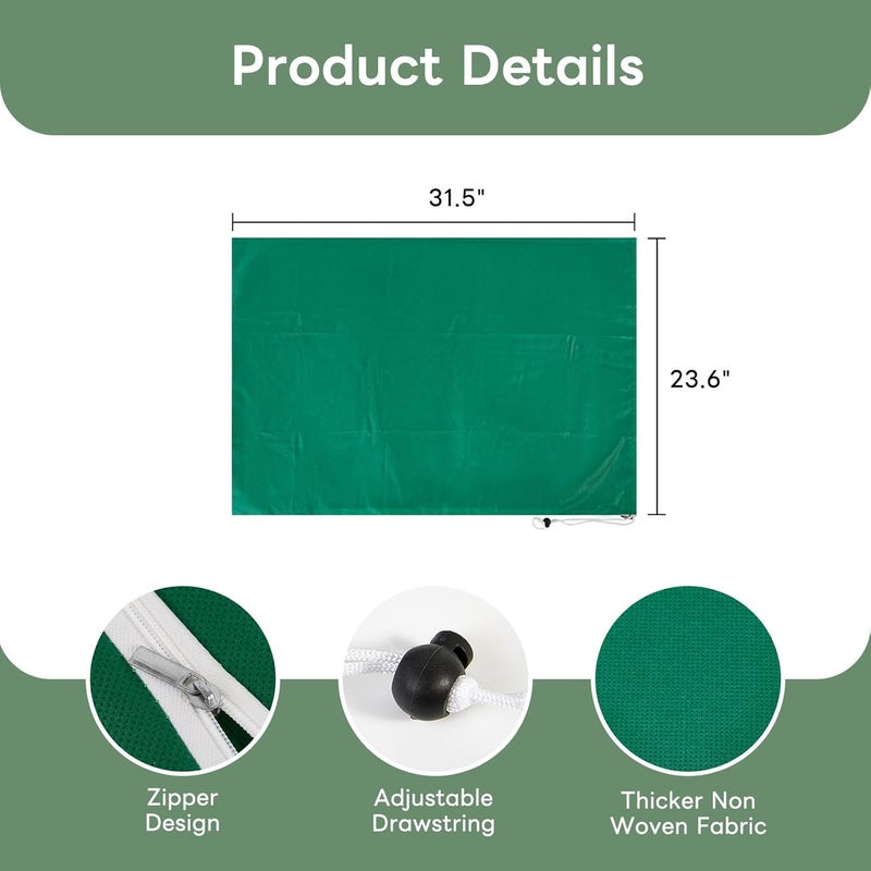YATHO Plant Covers Freeze Protection 23.6" W X 31.5" H Thicker Outdoor Winter Frost Cloths Blankets with Zipper Drawstring, 2 Packs Reusable Garden Tree Cover Bags for Cold Weather Fruit Tree Shrub Potted - Image 2